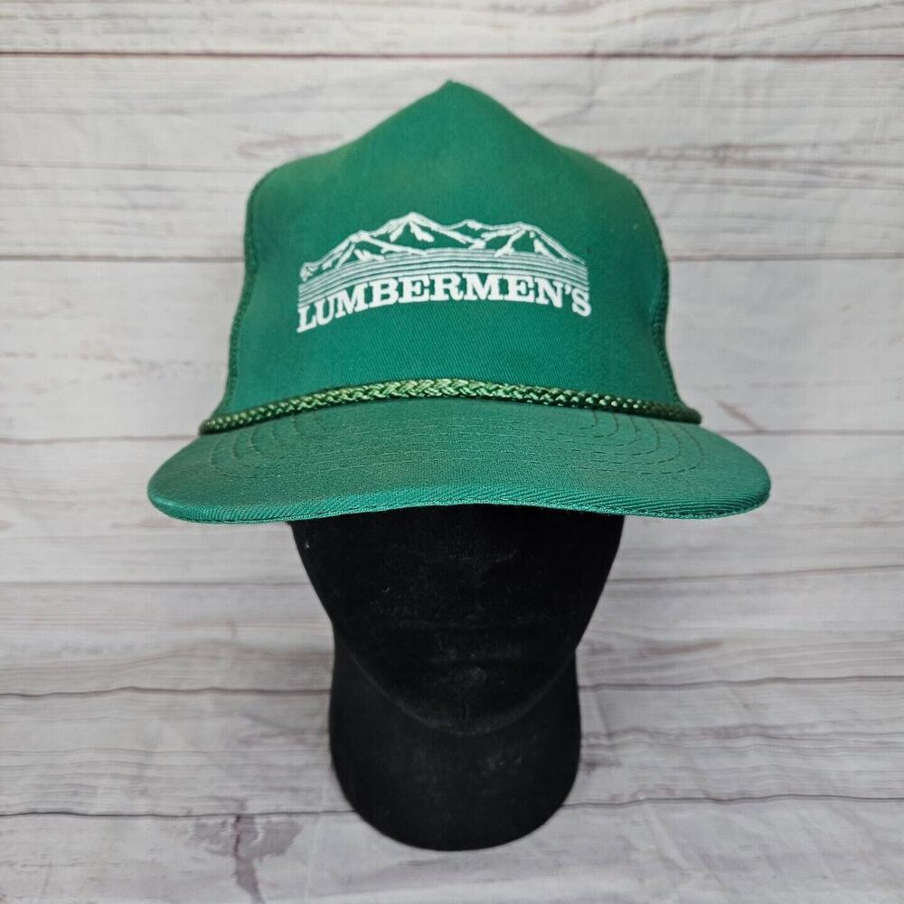 Vintage Otto Cap Mesh Rope Hat Lumbermen's Hat Green Snapback - Picture 2 of 7